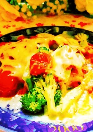 ブロとミニトマト乗せ簡単カツレツ風-レシピのメイン写真