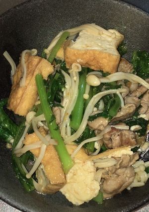 豚バラ肉と厚揚げと大根葉のポン酢炒-レシピのメイン写真