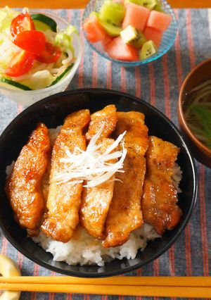 簡単!豚ロースのかば焼き丼-レシピのメイン写真