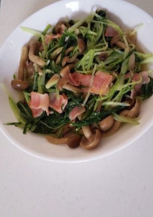 水菜のベーコン炒め-レシピのメイン写真
