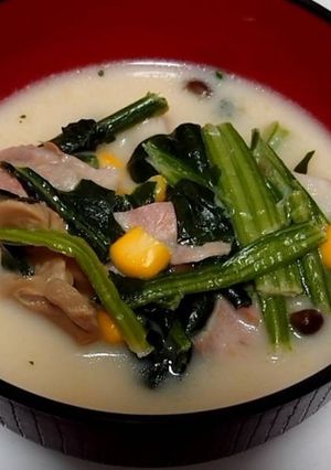 簡単！ほうれん草ときのこのミルクスープ-レシピのメイン写真