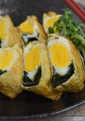 わかめ入りの巾着たまご-レシピのメイン写真