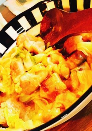 春キャベツと鶏肉の味噌マヨ炒め-レシピのメイン写真