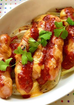 玉ねぎとウインナーのケチャップチーズ焼き-レシピのメイン写真