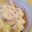 玉ねぎと白菜のアルフレッドソース炒め