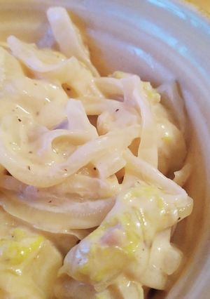 玉ねぎと白菜のアルフレッドソース炒め-レシピのメイン写真