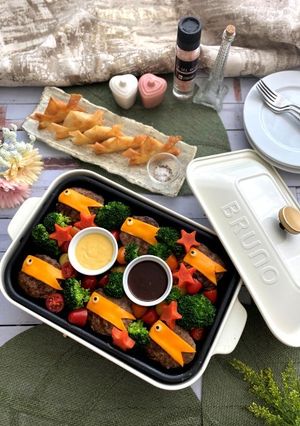 こどもの日ホットプレートチーズハンバーグ-レシピのメイン写真