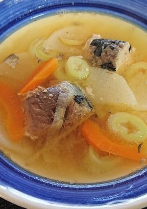 サバ水煮缶の味噌味スープ-レシピのメイン写真