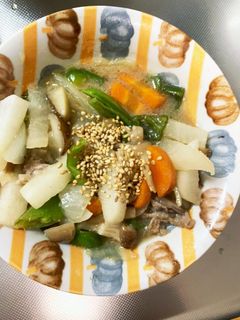 さっぱり和風あん炒味豚こま大根青椒肉絲風-レシピのメイン写真