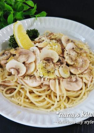 生ホワイトマッシュルームのバターパスタ-レシピのメイン写真