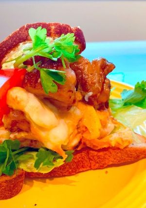 焼き鳥の余りをリメイク　テリタマサンド-レシピのメイン写真