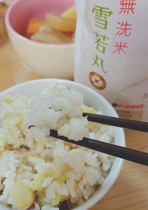 ちょいまんま無洗米雪若丸でサツマイモご飯-レシピのメイン写真