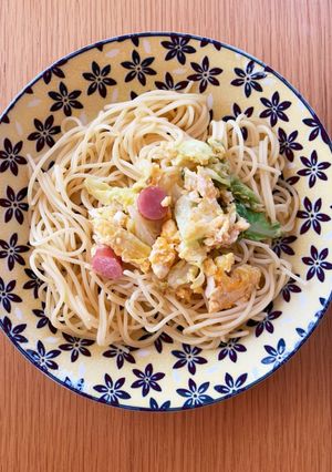 簡単✨キャベツとウインナーと卵の春パスタ-レシピのメイン写真