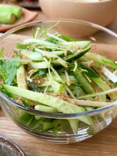 簡単♪水菜ときゅうりのサラダ-レシピのメイン写真