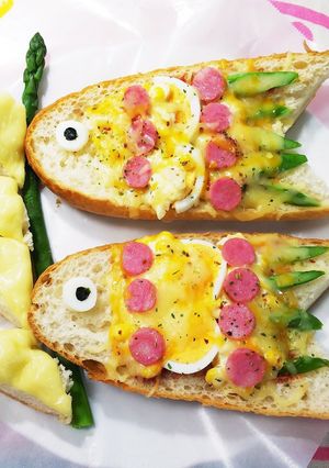 ✨こどもの日*こいのぼりバケットピザ*-レシピのメイン写真
