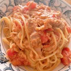 トマトとツナのクリームパスタ-レシピのメイン写真