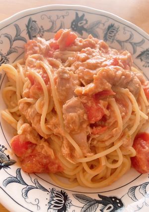 トマトとツナのクリームパスタ-レシピのメイン写真