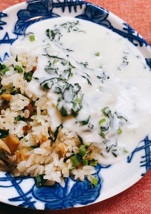 大根葉のクリームかけごはん-レシピのメイン写真