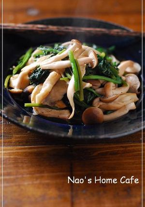 ホウレン草とキノコのすし酢炒め-レシピのメイン写真