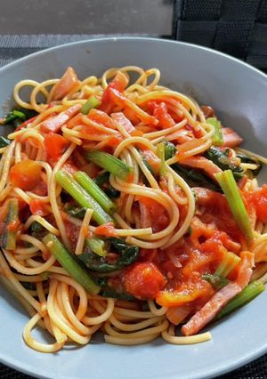 トマトとほうれん草のパスタ-レシピのメイン写真