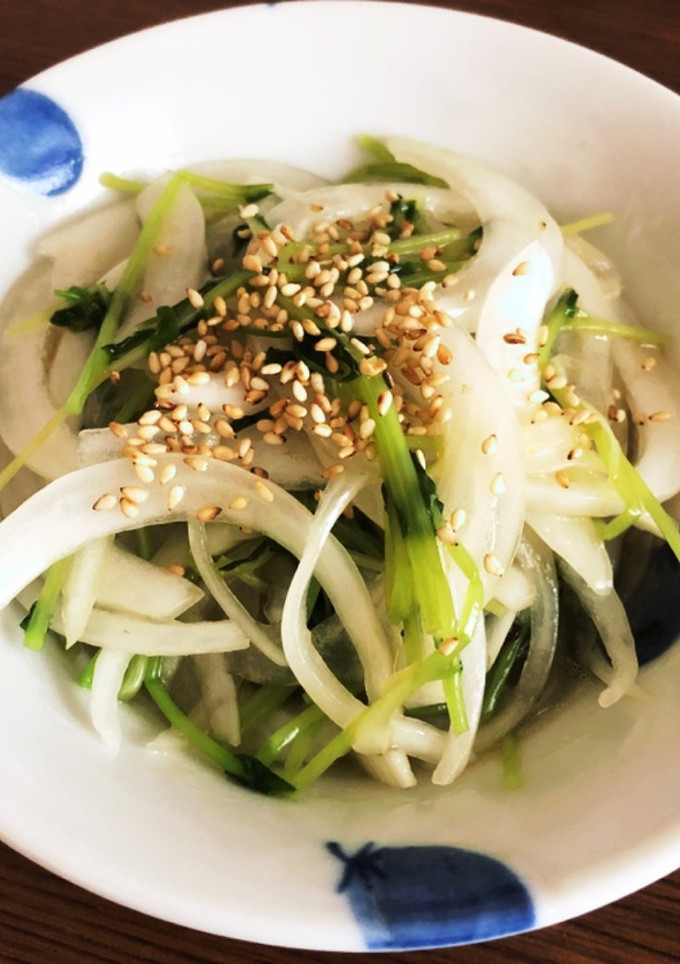 簡単！シャキシャキ新玉ねぎと豆苗のナムル-レシピのメイン写真