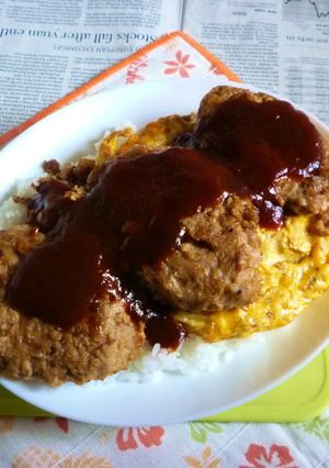 トリプル･ハンバーグのカフェ丼-レシピのメイン写真