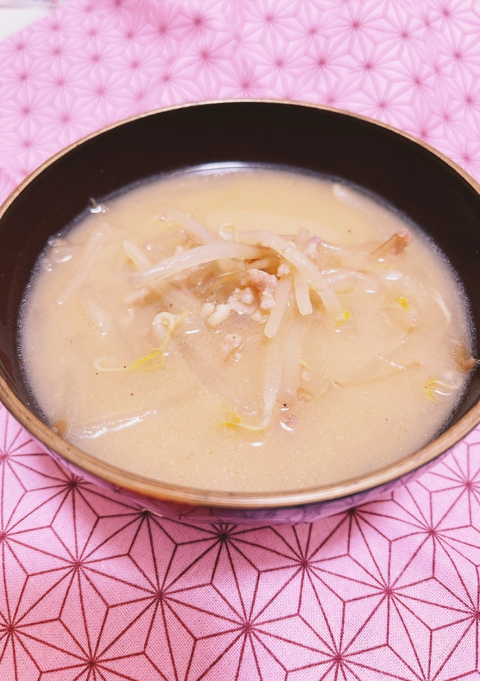 だし不要安くてお手軽！もやしのお味噌汁！-レシピのメイン写真