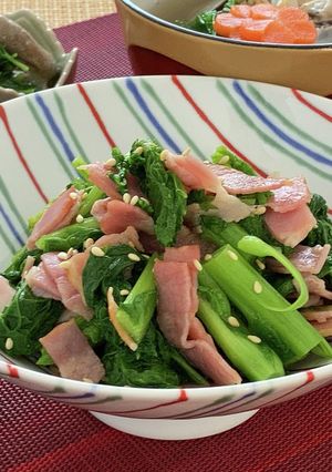 島の匠ベーコンと菜の花炒め-レシピのメイン写真