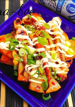 たけのことイカの旨辛豆板醤照りマヨ炒め-レシピのメイン写真