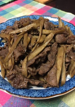 しっかり味付け♪牛ごぼう-レシピのメイン写真