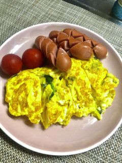 ほうれん草と細切り沢庵の卵焼きアレンジ-レシピのメイン写真