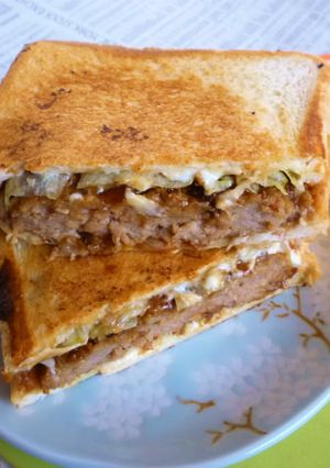 ハンバーグ&チーズのホットサンド-レシピのメイン写真