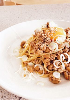 リピート確実！絶品★肉味噌納豆パスタ-レシピのメイン写真