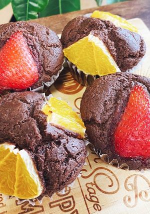 いちごとオレンジの米粉チョコマフィン-レシピのメイン写真