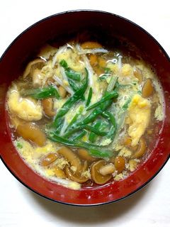 なめことエノキと浅葱のかきたま汁-レシピのメイン写真