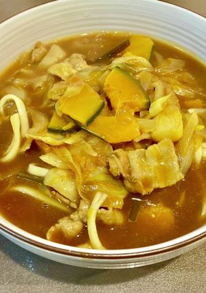 かぼちゃ豚肉のカレーうどん〜何食べ#14-レシピのメイン写真