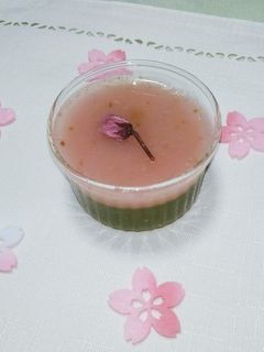 嚥下食★桜と抹茶の二色羊羮風-レシピのメイン写真