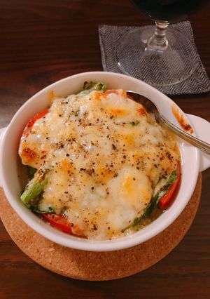 簡単おつまみ・鯖缶とナバナのチーズ焼き-レシピのメイン写真