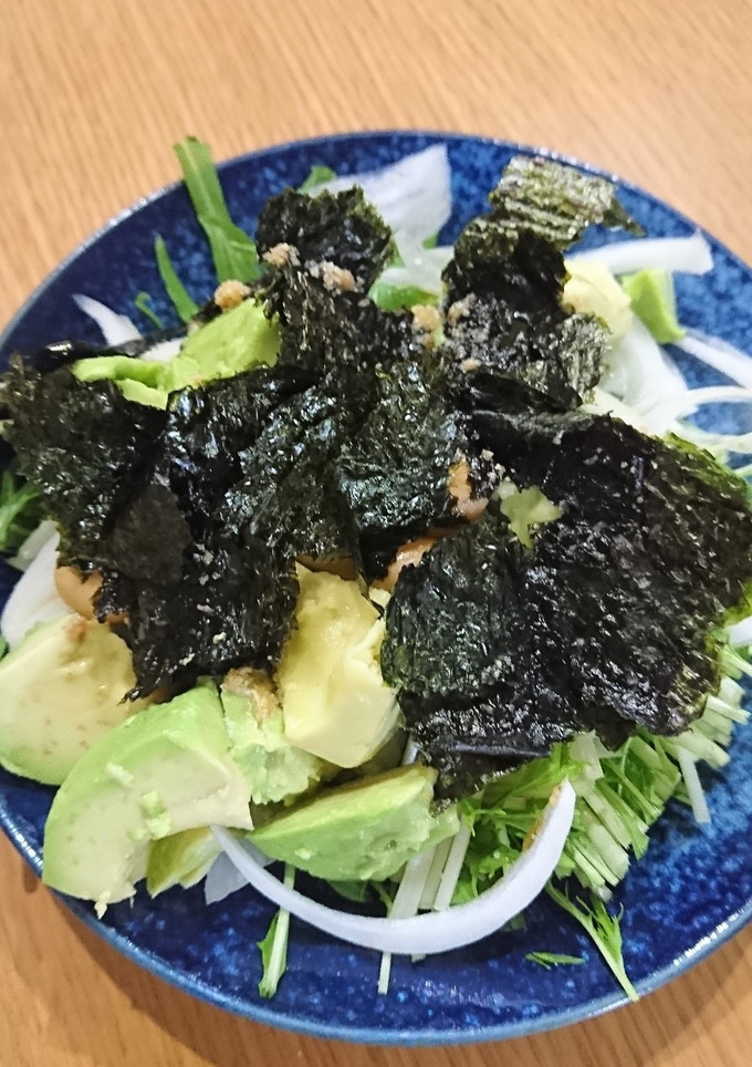 水菜と新たまねぎとアボカドの中華風サラダ-レシピのメイン写真