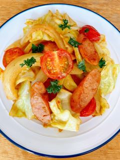 春キャベツ☆ウインナー☆カレーマヨ炒め-レシピのメイン写真