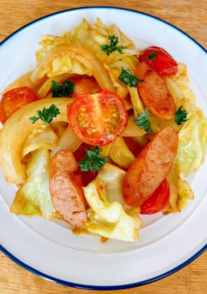 春キャベツ☆ウインナー☆カレーマヨ炒め-レシピのメイン写真