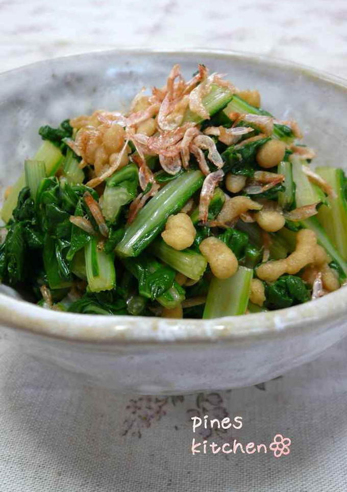 青菜のおひたし　小えびと天かす和え-レシピのメイン写真