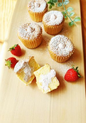 マフィン型☆生シフォンいちごクリーム-レシピのメイン写真