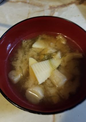 春、筍の味噌汁-レシピのメイン写真