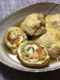 ゆり根入り野菜巾着煮-レシピのメイン写真