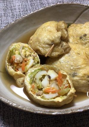 ゆり根入り野菜巾着煮-レシピのメイン写真