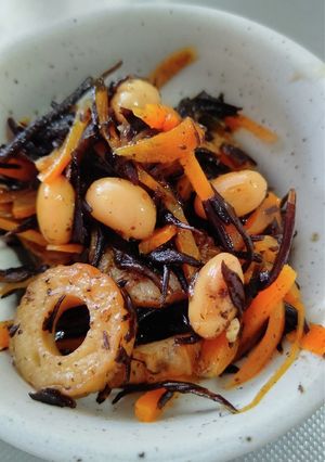ドライパックで簡単！ひじきと大豆の煮物-レシピのメイン写真