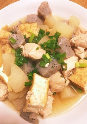 電気圧力鍋で作るチキンあつ揚げ大根の煮物-レシピのメイン写真