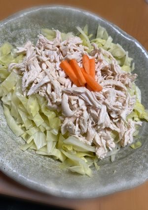 ササミとキャベツのレンチンサラダ-レシピのメイン写真