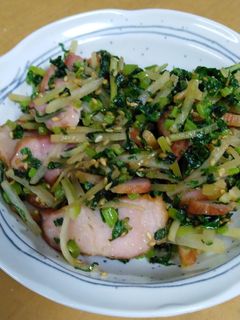大根葉とベーコンの炒め物-レシピのメイン写真